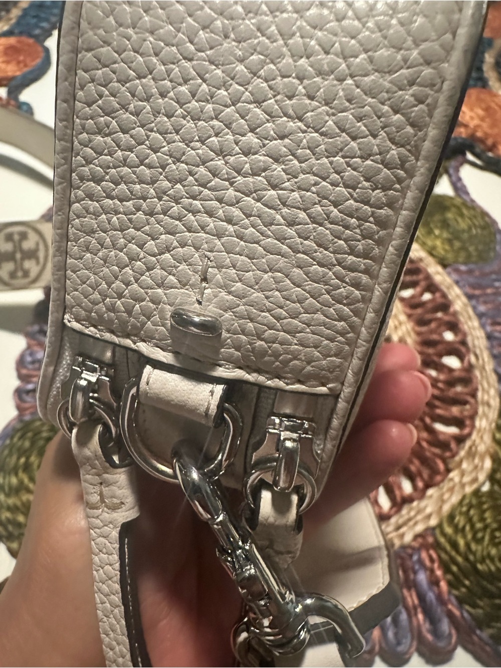 Tory Burch Pebbled Leather Crossbody Camera Bag in Light Taupe - Picture 8 of 16